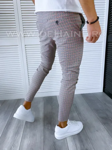 Pantaloni barbati casual regular fit in carouri B1755 O3-5.1